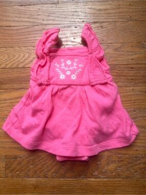 Carters Baby Girls Pink Floral Ruffle Romper Dress -newborn